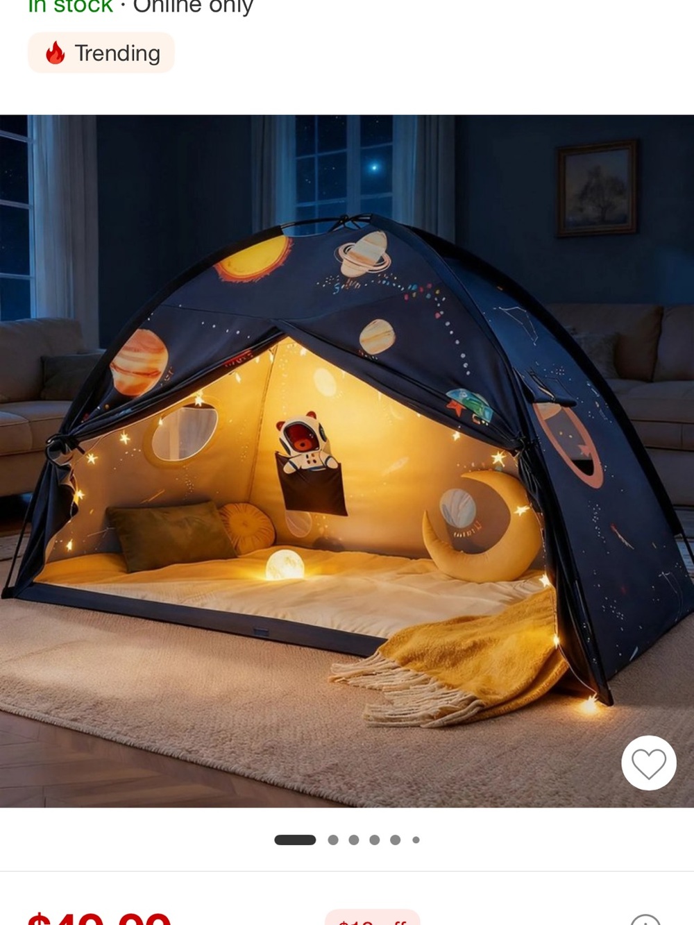 Kids Space-Themed Play Tent - Navy Blues